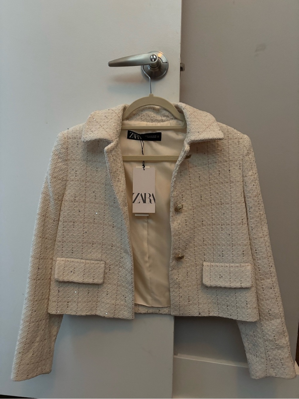 NWT Zara - XS Cropped Tweed Jacket